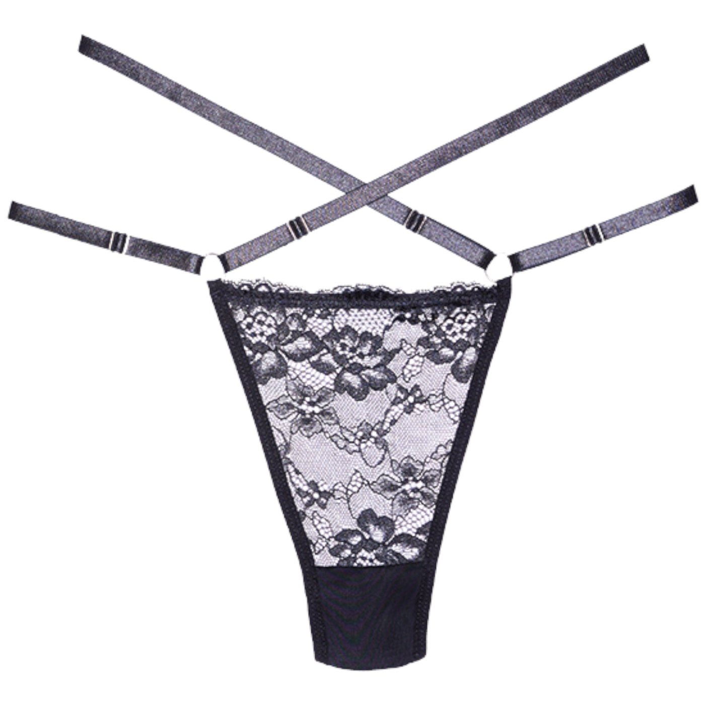 Allure Cherished Lace Thong with Criss-Cross Waist Straps
