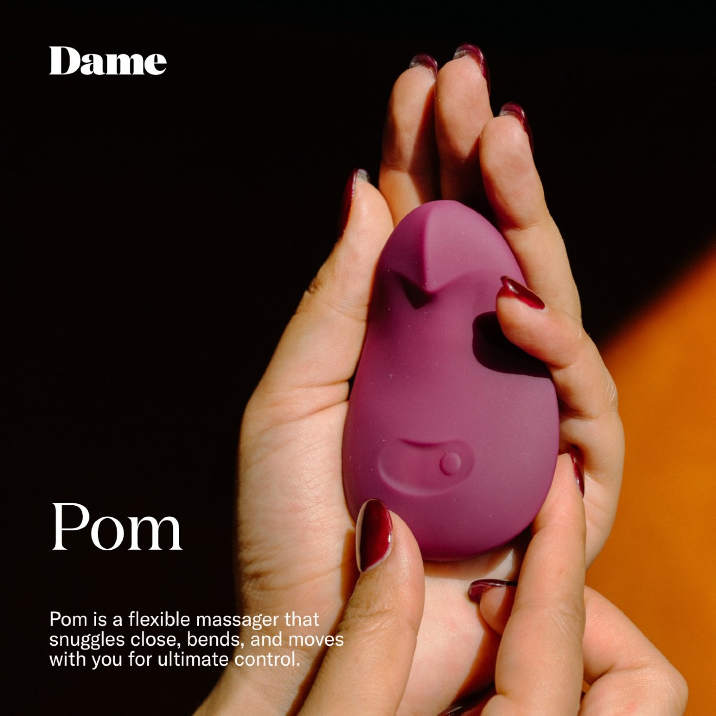 Dame Pom Waterproof Rechargeable Flexible Palm Vibrator