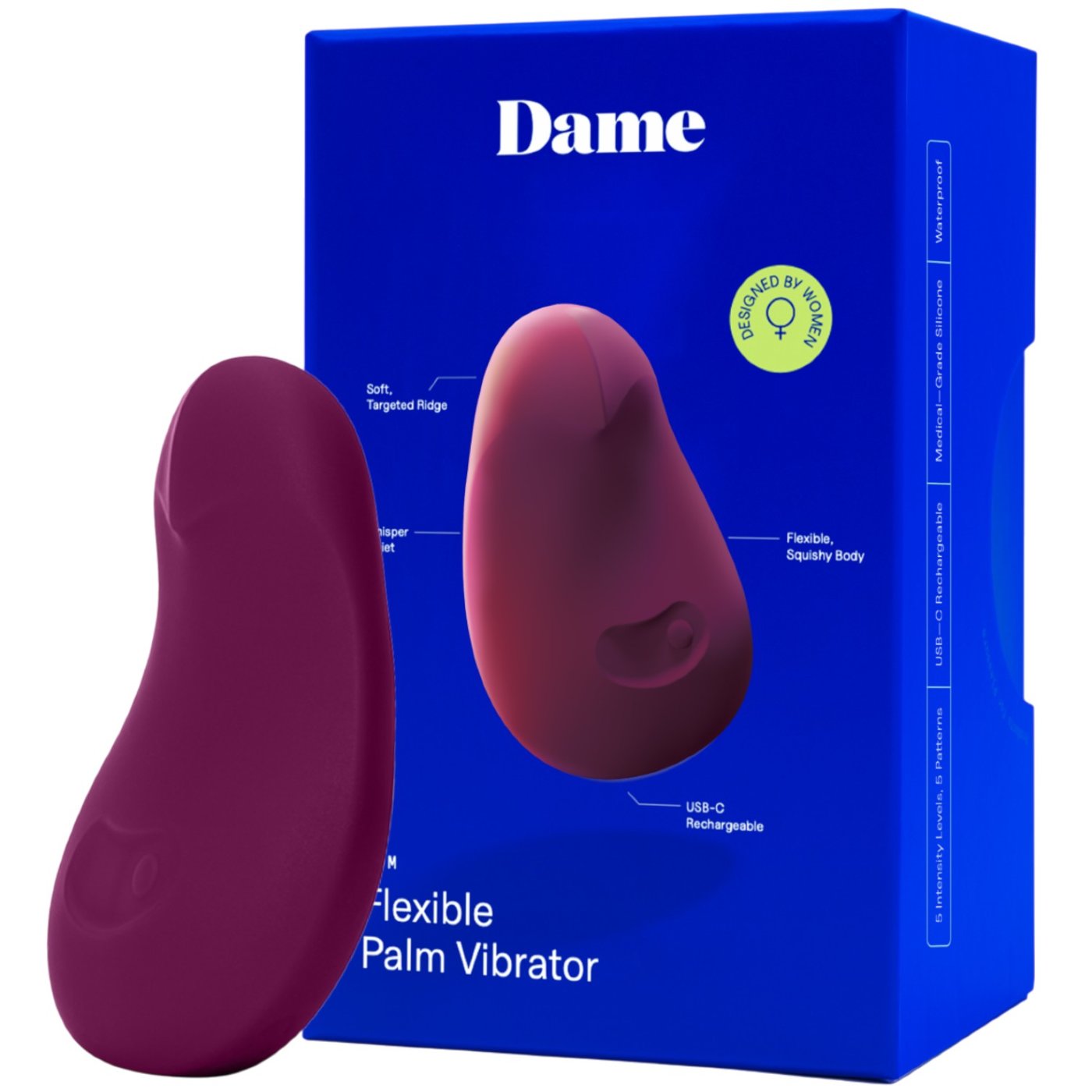 Dame Pom Waterproof Rechargeable Flexible Palm Vibrator