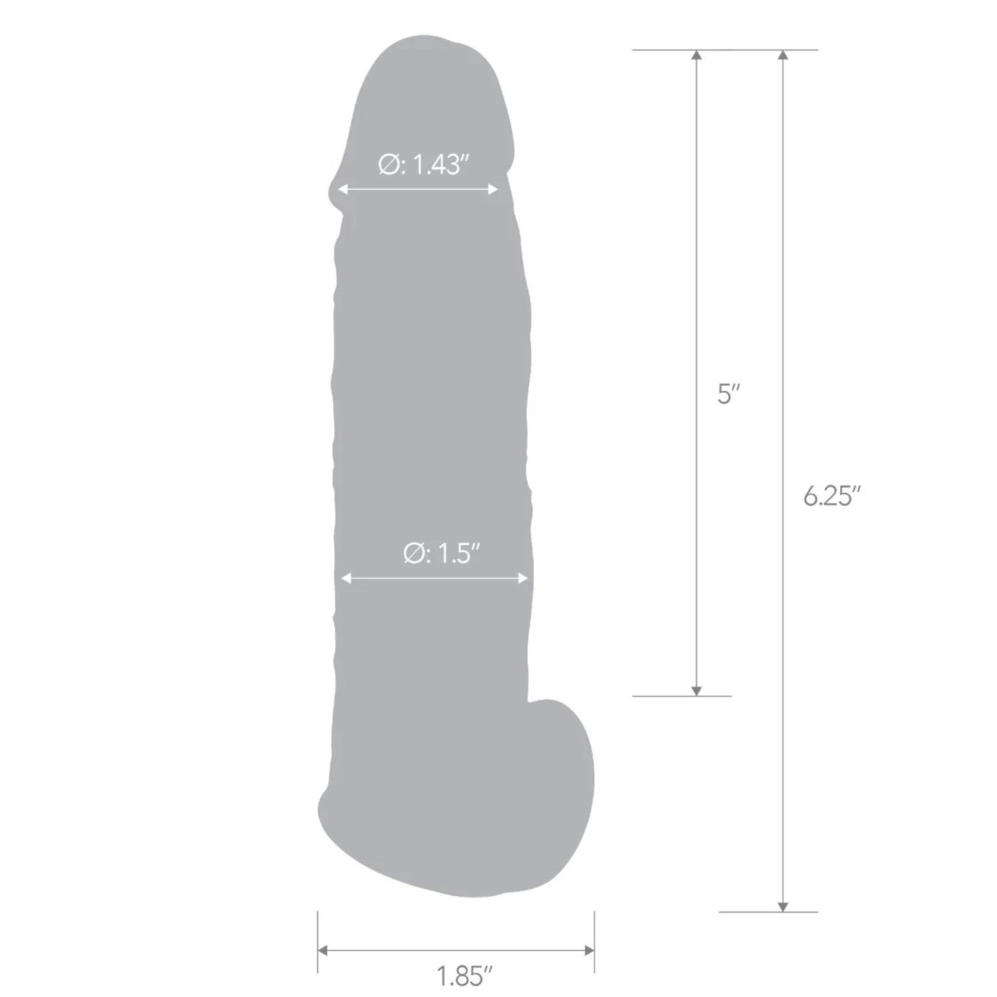Blue Line 6.25 Inch Super Real Penis Extension Sleeve with Ball Loop