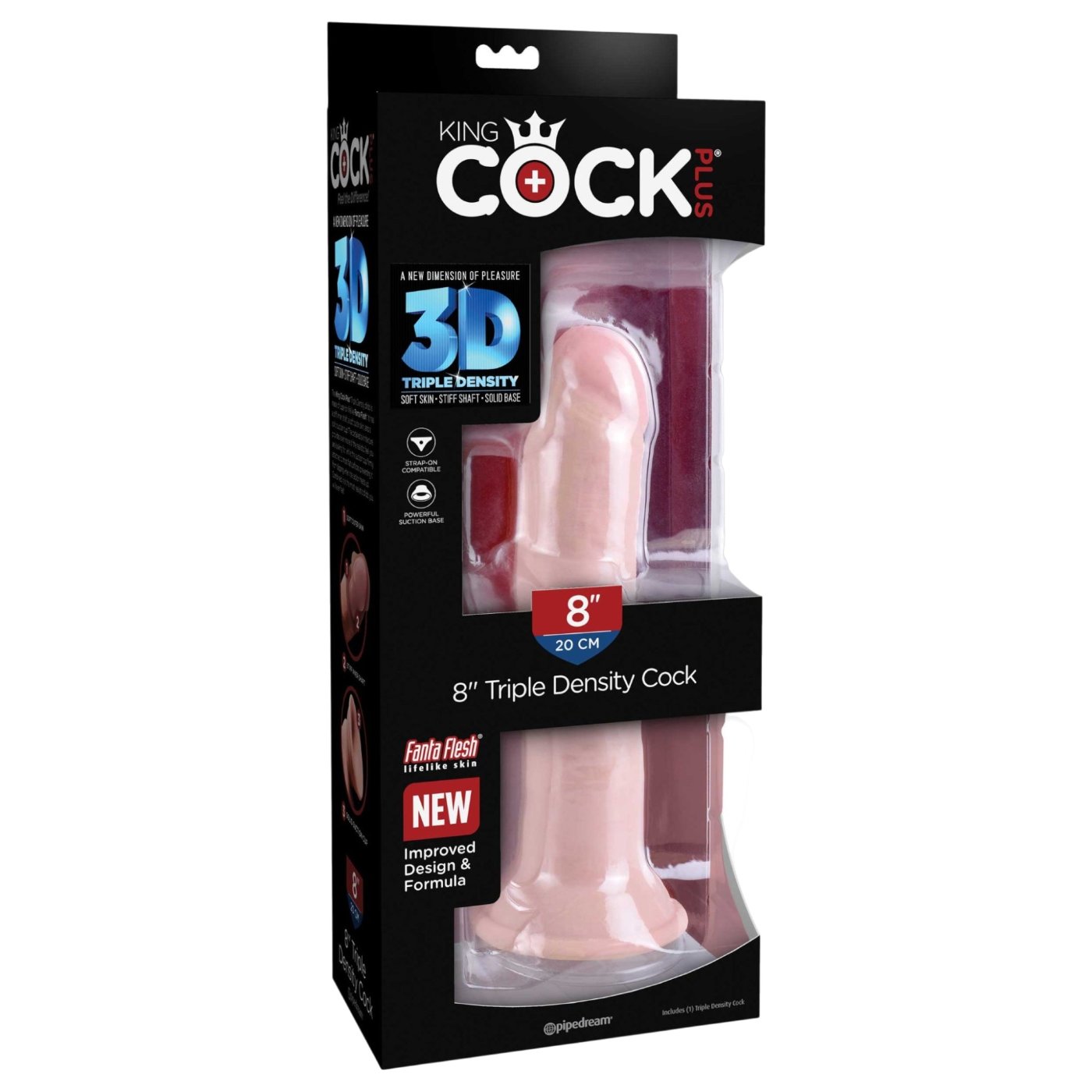 King Cock Plus 8 Inch Triple Density Realistic Dildo with Suction Cup