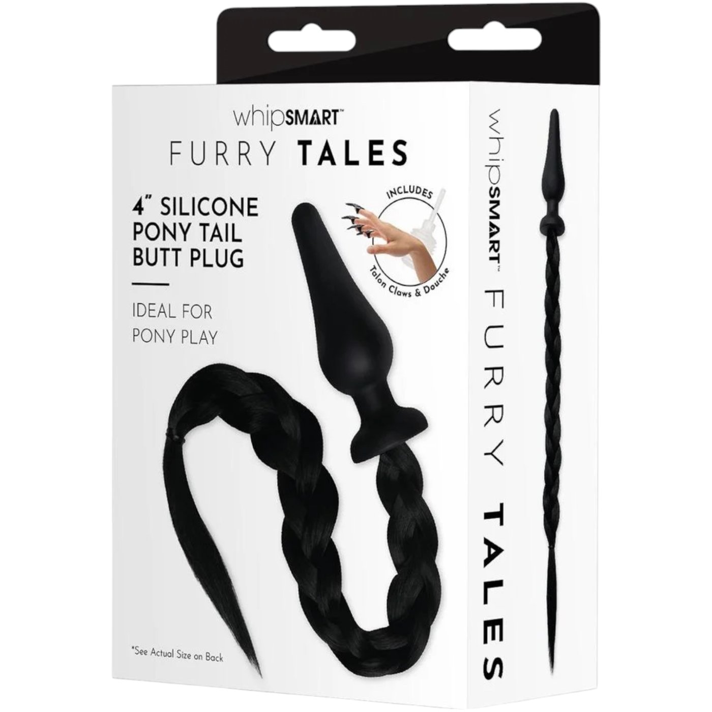Whipsmart Black Silicone Pony Tail Butt Plug 4 Inch