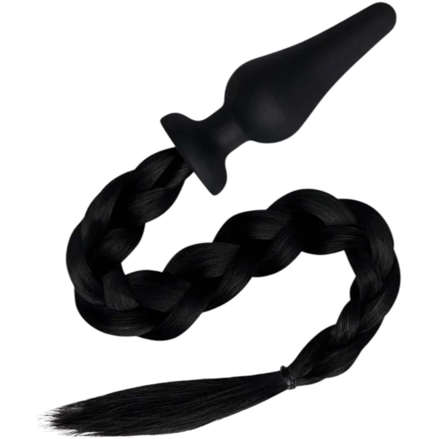 Whipsmart Black Silicone Pony Tail Butt Plug 4 Inch