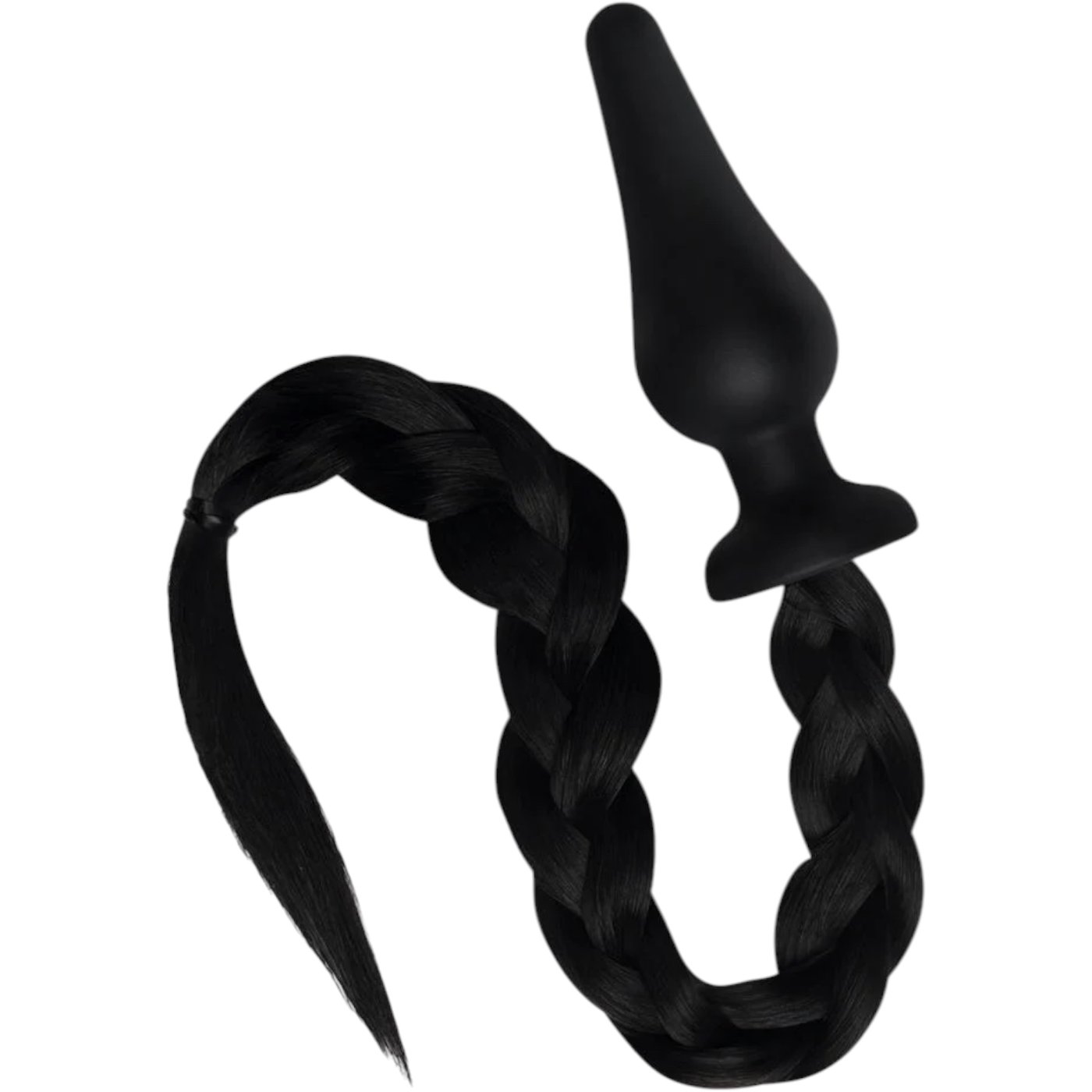 Whipsmart Black Silicone Pony Tail Butt Plug 4 Inch