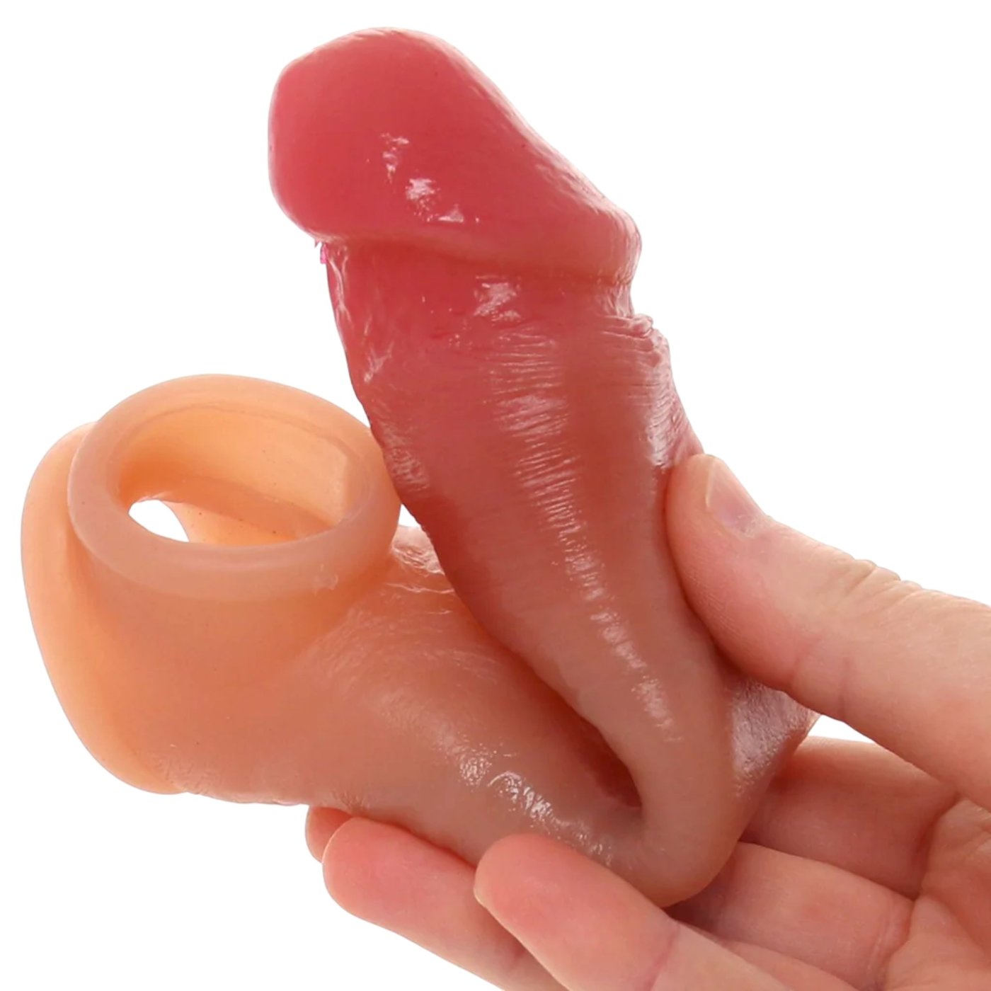 Blue Line 7.25 Inch Super Real Penis Extension Sleeve with Ball Constriction Loop