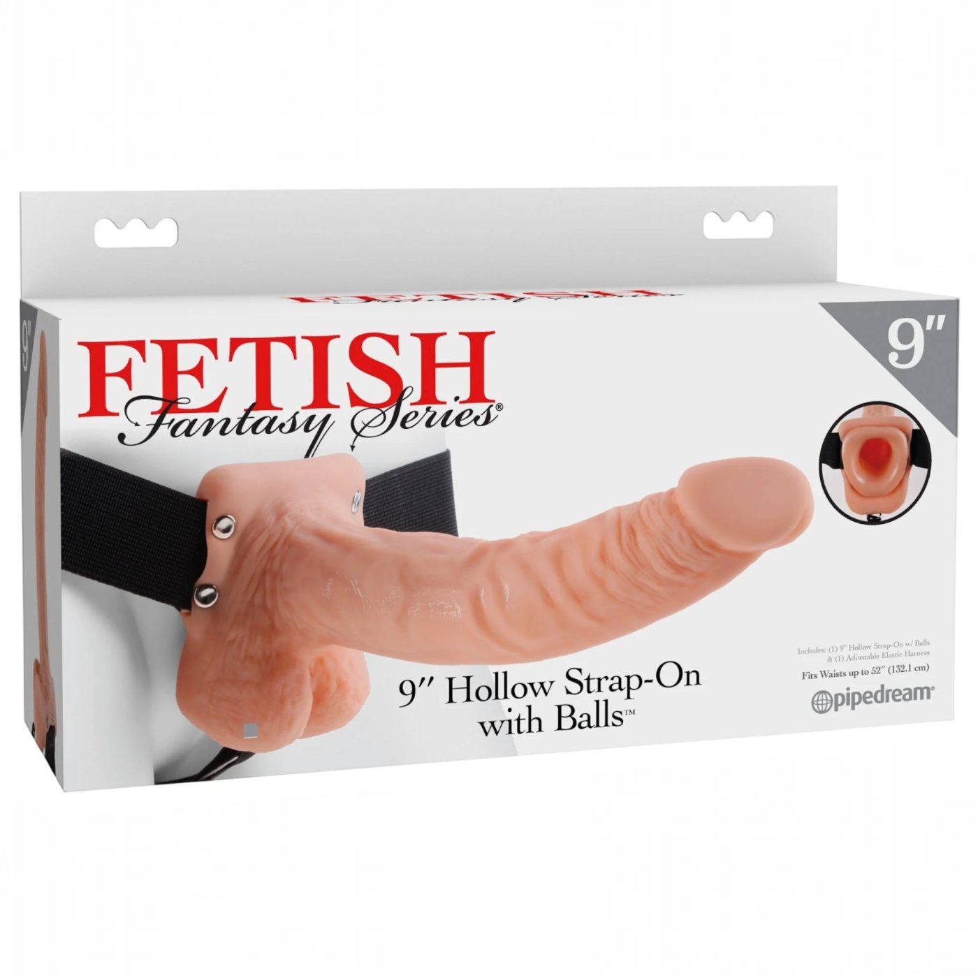 Fetish Fantasy 9 Inch Hollow Strap-On Dildo with Balls