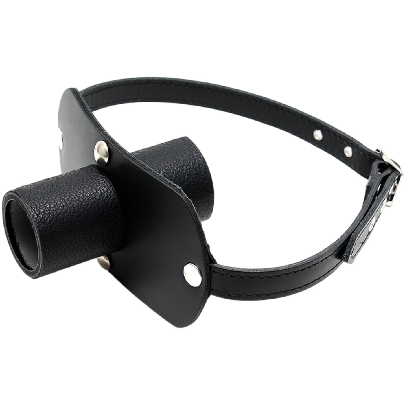 Rimba Leather Hollow Tube Mouth Gag