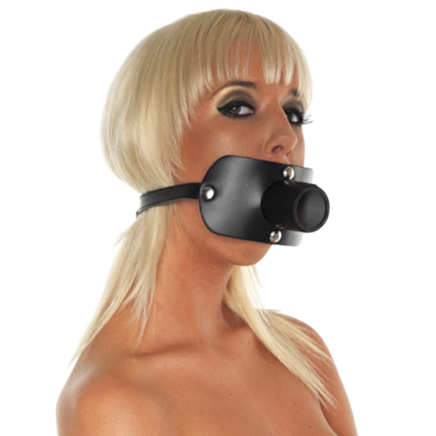 Rimba Leather Hollow Tube Mouth Gag