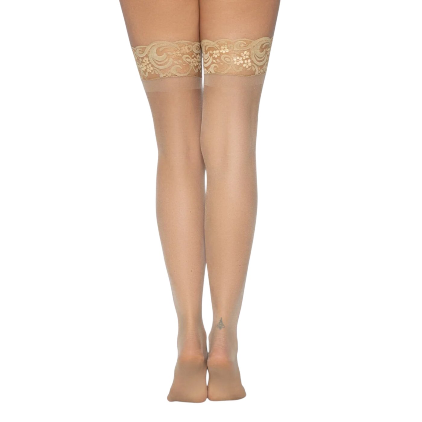 Leg Avenue Sheer Stay-Up Stockings with Lace Top Nude