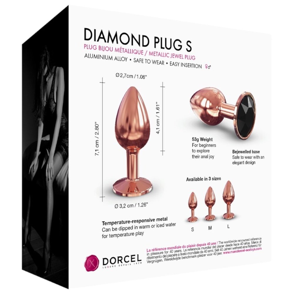 Dorcel Diamond Jewelled Rose Gold Metal Butt Plug Small