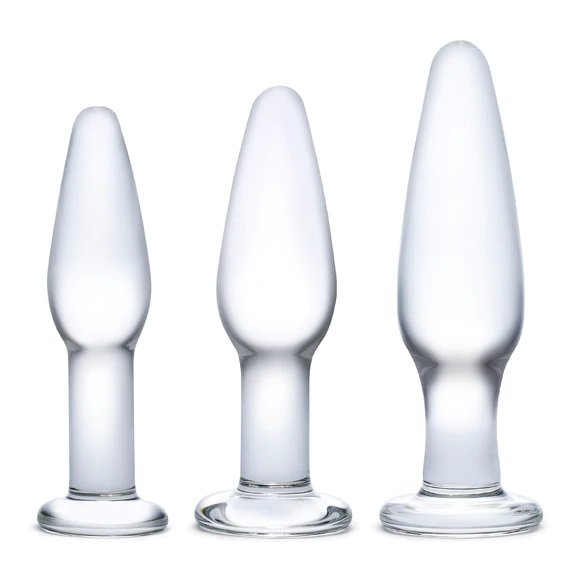 Glas Glass Anal Training Butt Plug Set (3 Piece)
