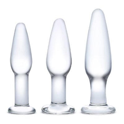 Glas Glass Anal Training Butt Plug Set (3 Piece)