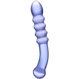 Glas Purple Rain Ribbed Glass Dildo 9 Inch