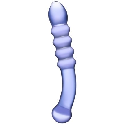 Glas Purple Rain Ribbed Glass Dildo 9 Inch