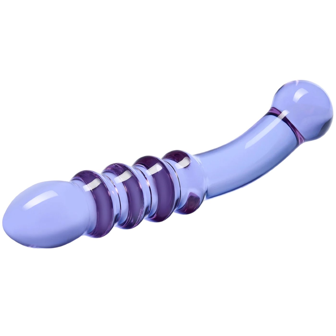 Glas Purple Rain Ribbed Glass Dildo 9 Inch