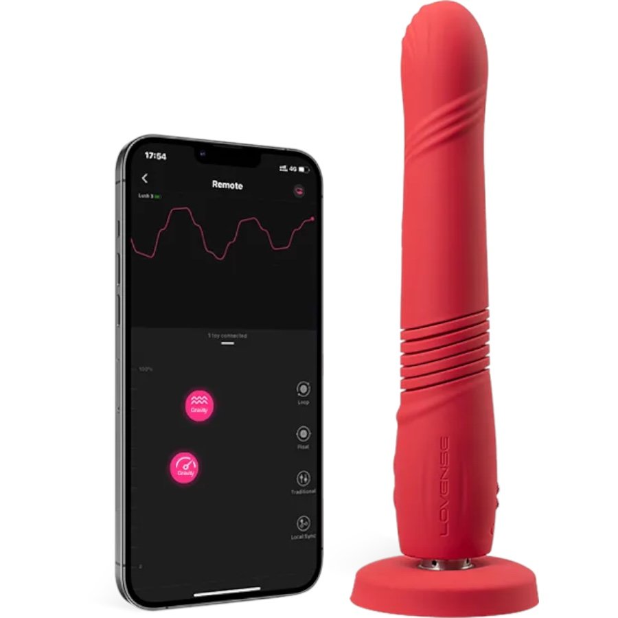Lovense Gravity App Controlled Rechargeable Thrusting and Vibrating Dildo