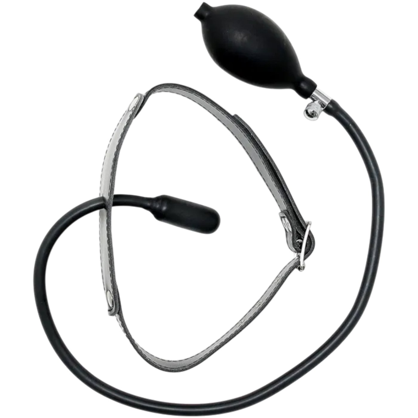 Rimba Leather Inflatable Mouth Gag with Pump Black