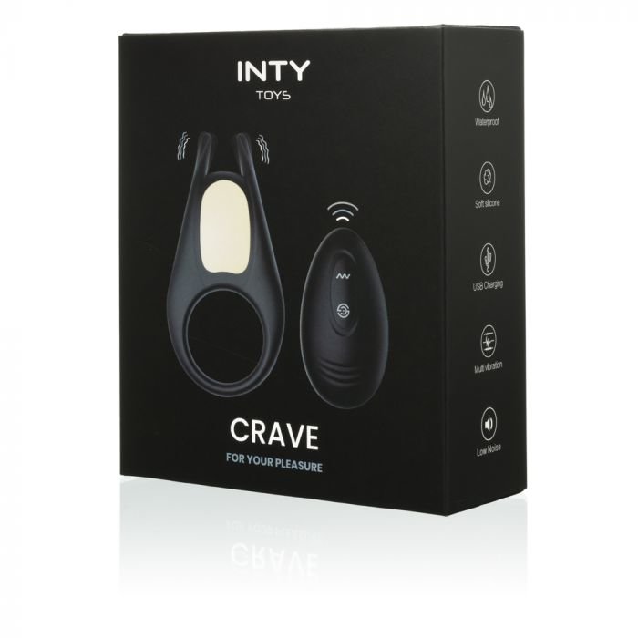 LOLA INTY Toys Crave Vibrating Cock Ring With Remote Control Black