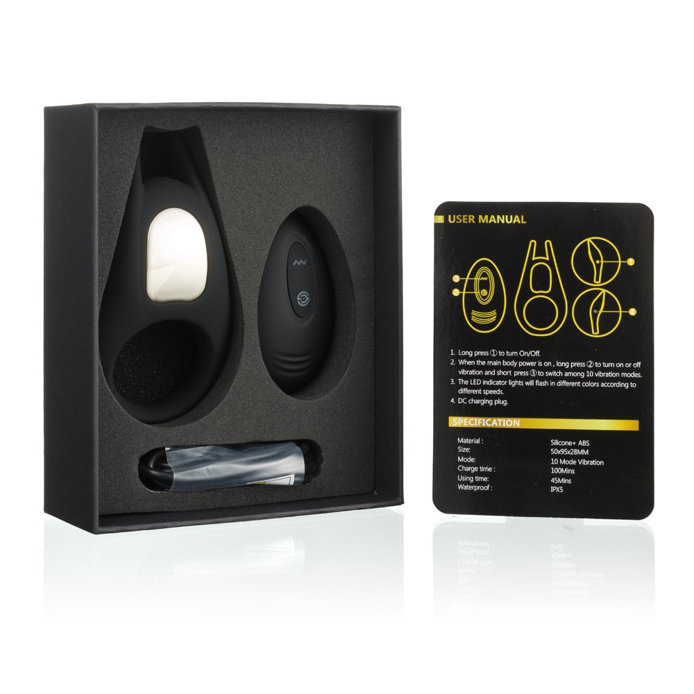 LOLA INTY Toys Crave Vibrating Cock Ring With Remote Control Black