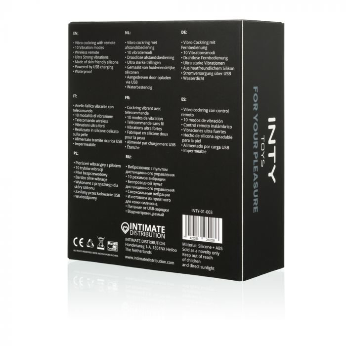LOLA INTY Toys Crave Vibrating Cock Ring With Remote Control Black