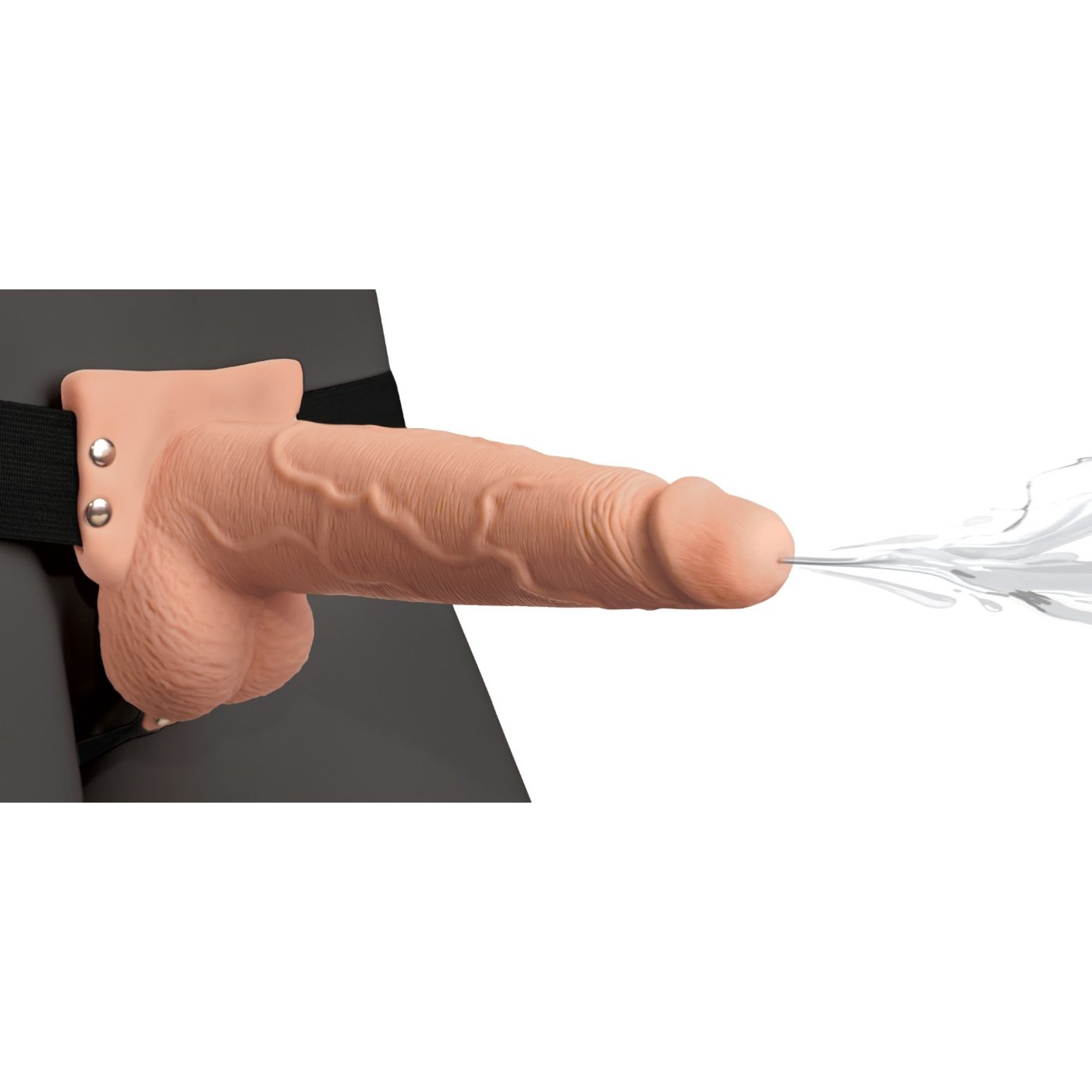 Fetish Fantasy 7.5-Inch Hollow Squirting Strap-On Dildo with Balls