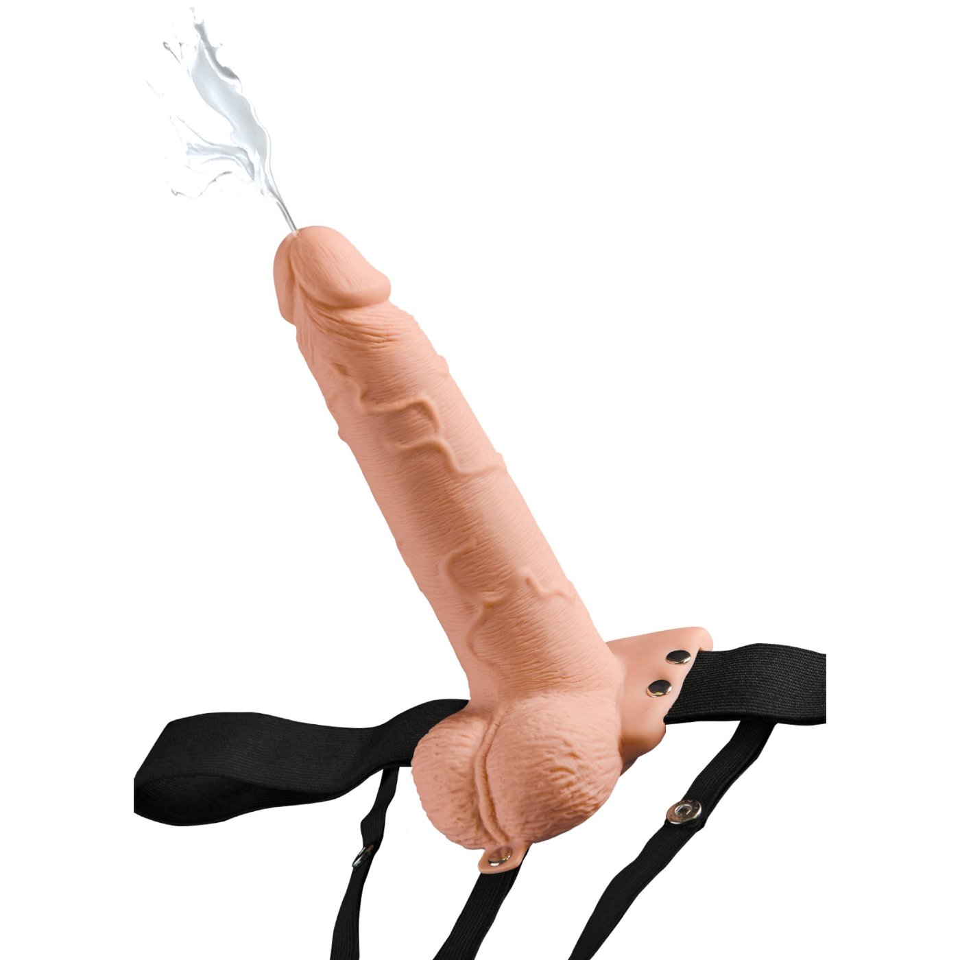 Fetish Fantasy 7.5-Inch Hollow Squirting Strap-On Dildo with Balls