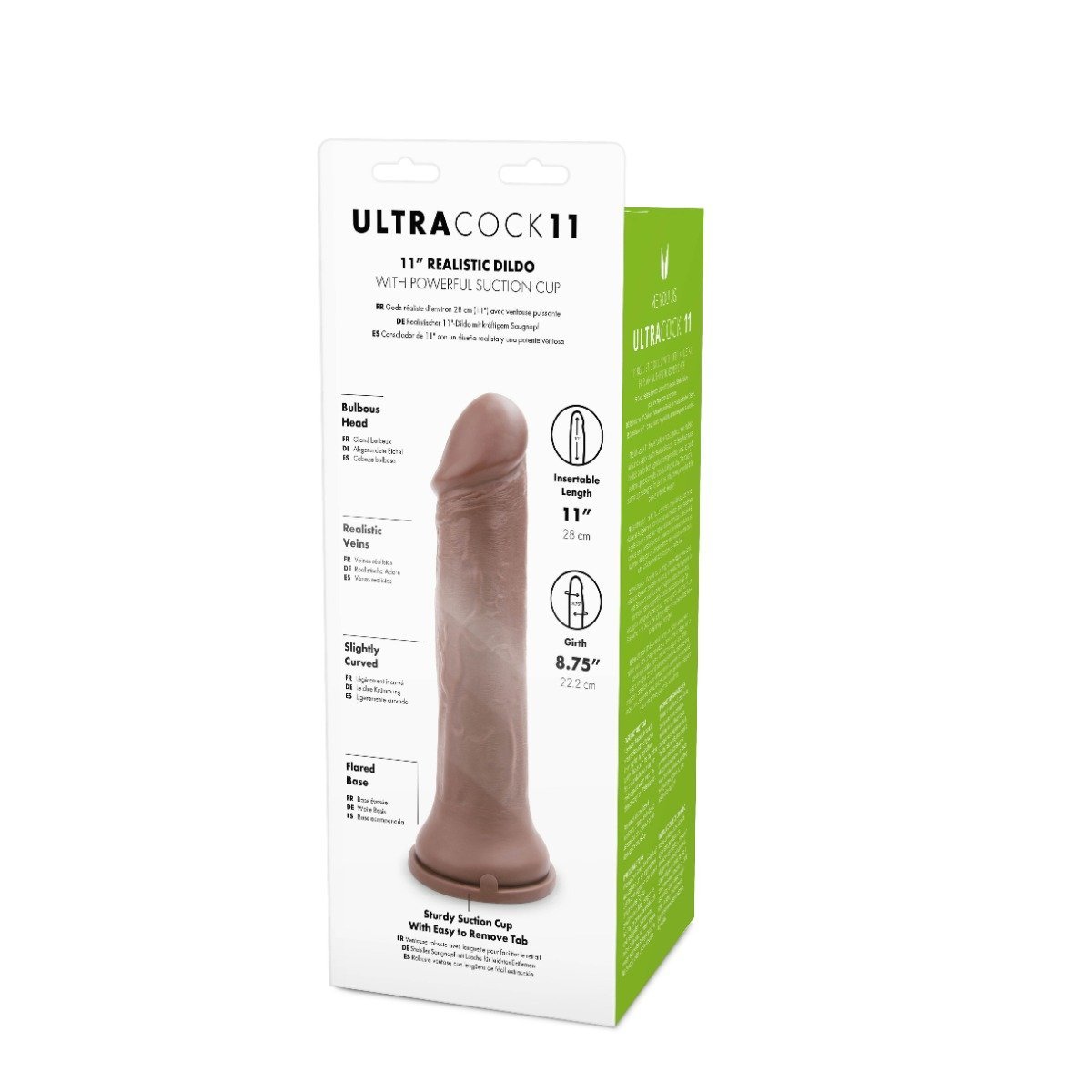 Me You Us Ultra Cock Realistic Suction Cup Dildo 11 Inch