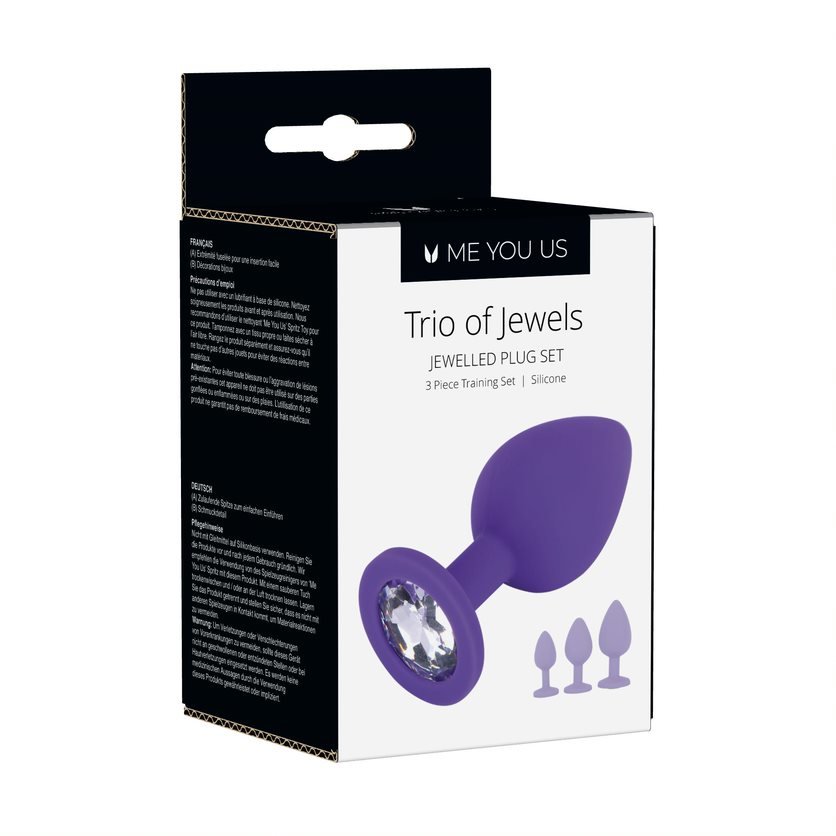 Me You Us Trio Of Jewels Butt Plug Training Set (3 Piece) Purple