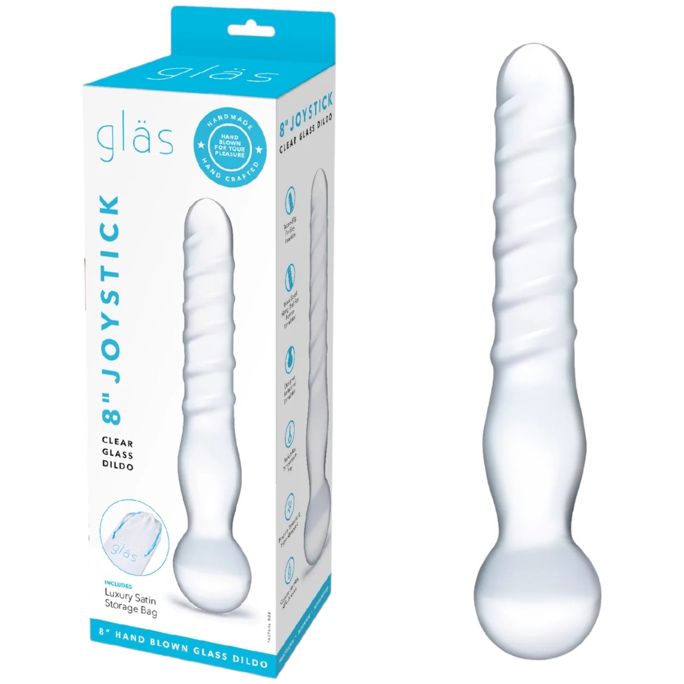 Glas Joystick Clear Glass Dildo 8 Inch