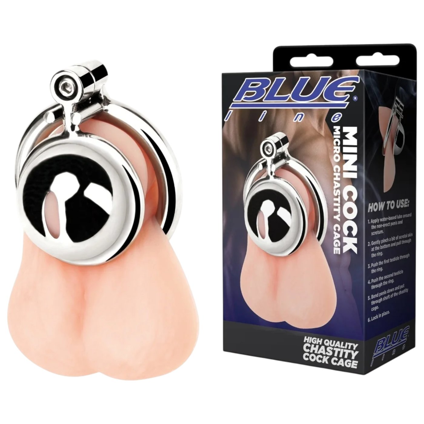 Blue Line Mini Cock Micro Chastity Cage Silver