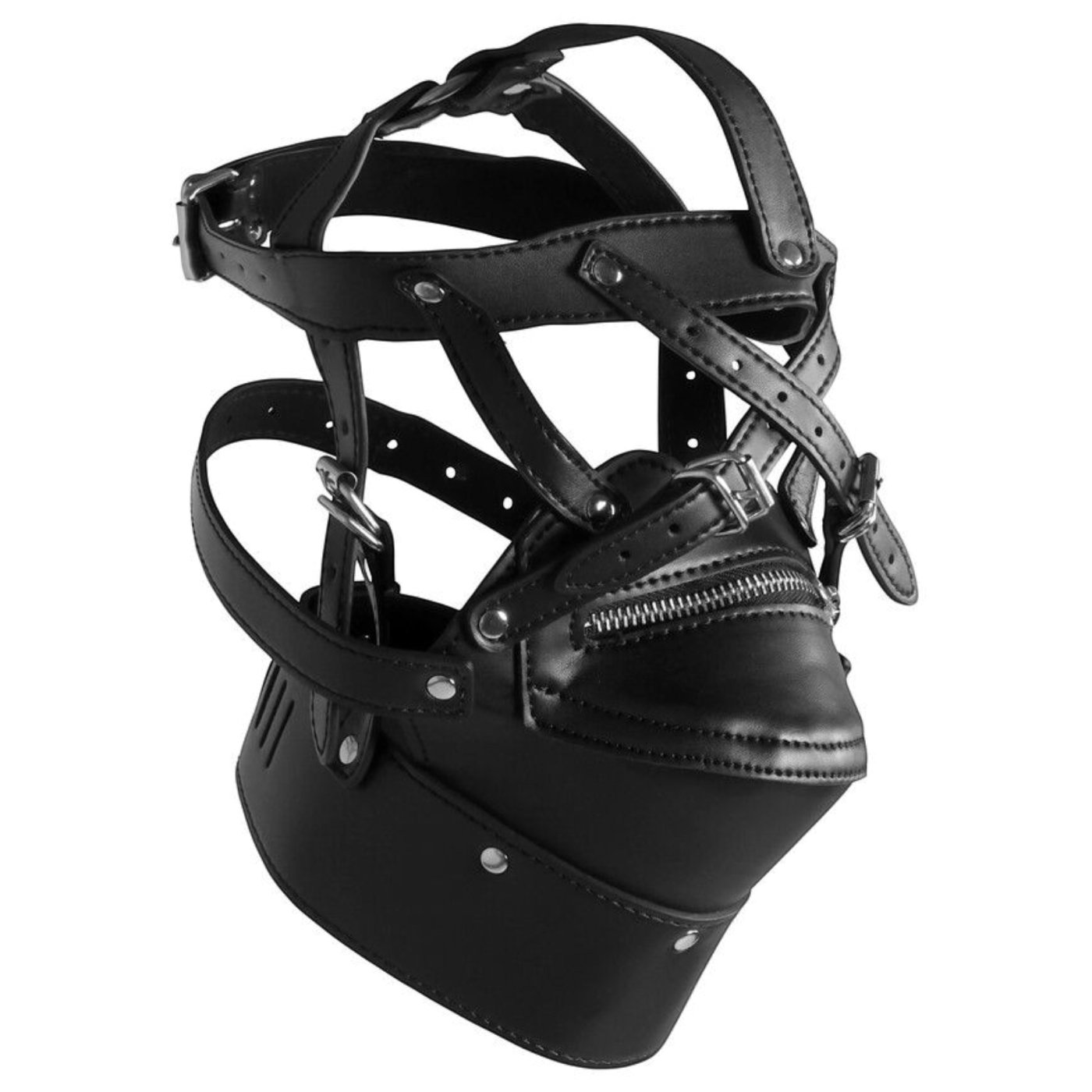Ouch Xtreme Head Harness with Lockable Zip-Up Mouth
