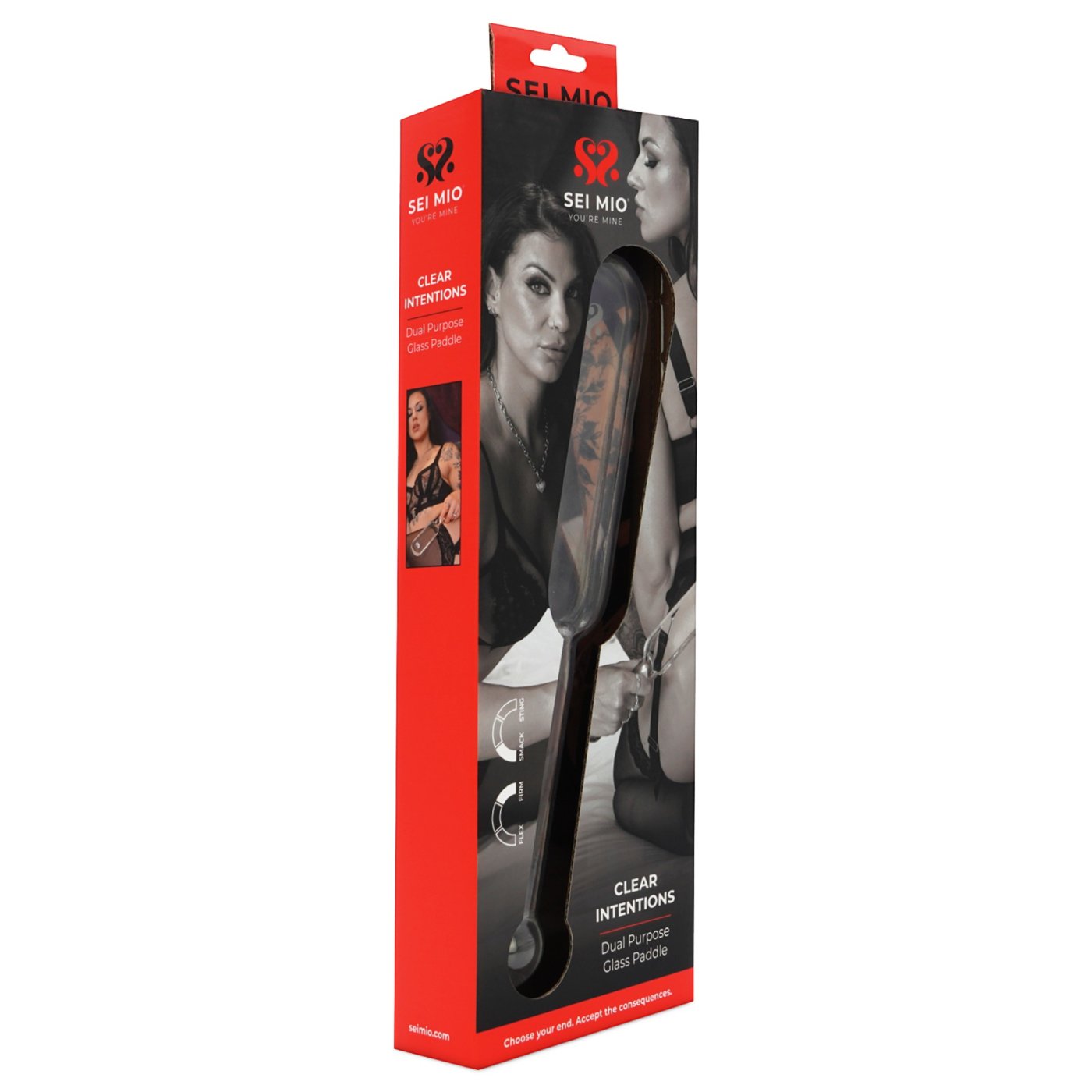 Sei Mio Clear Intentions Glass Spanking Paddle 11.8 Inch
