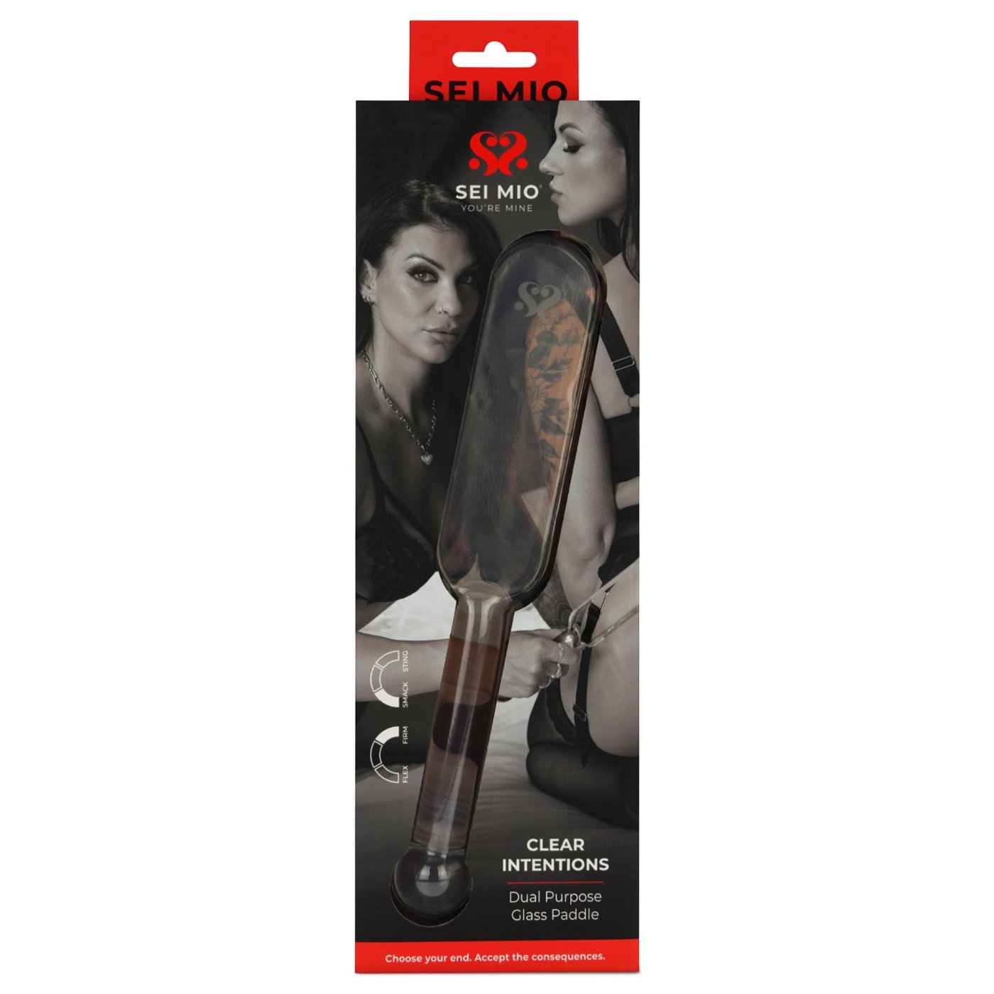 Sei Mio Clear Intentions Glass Spanking Paddle 11.8 Inch