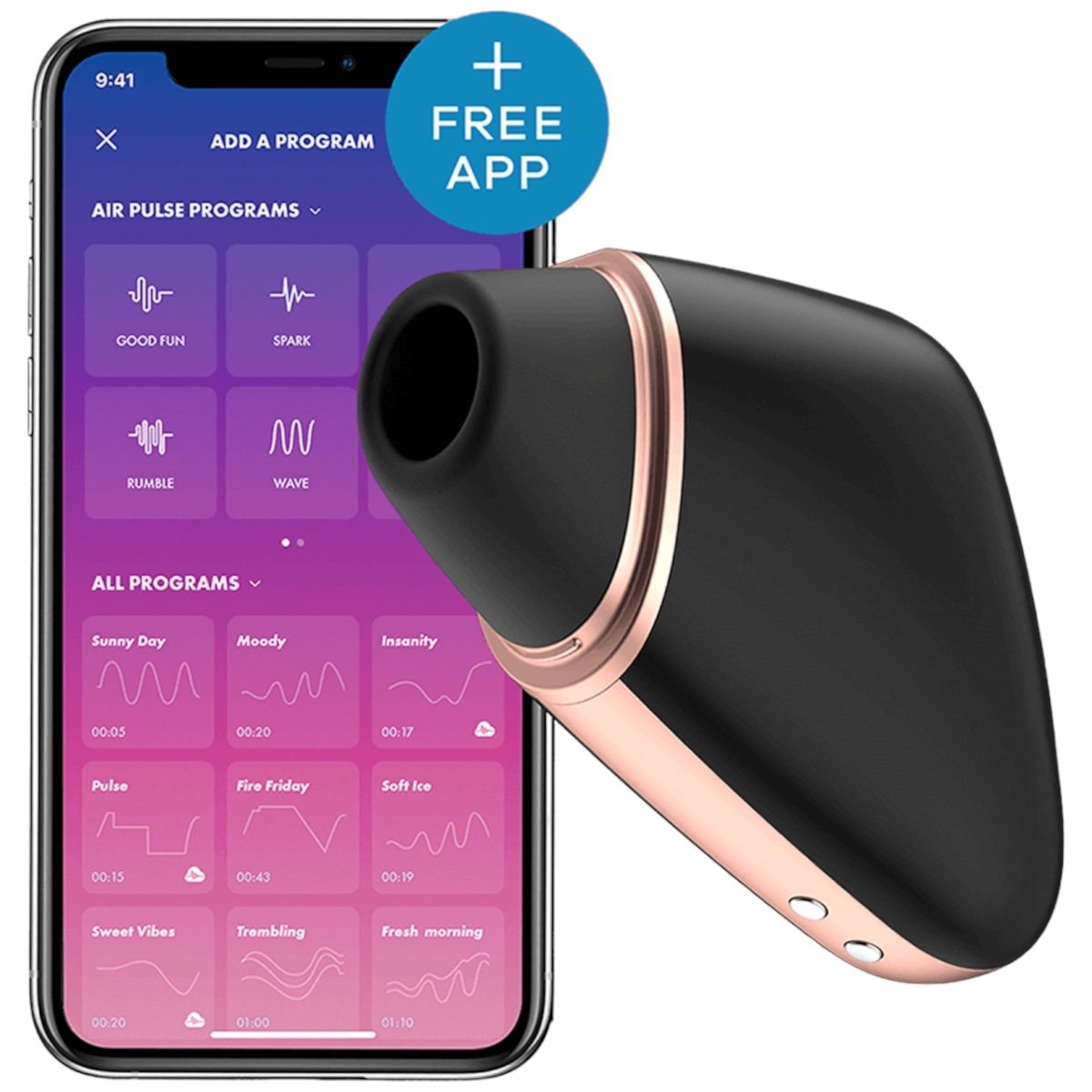 Satisfyer Love Triangle App Controlled Rechargeable Clitoral Stimulator Black