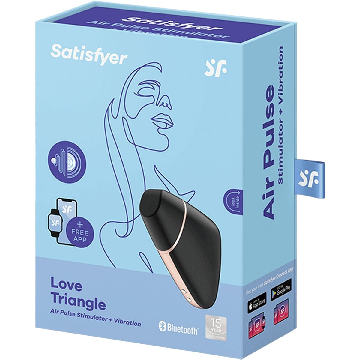 Satisfyer Love Triangle App Controlled Rechargeable Clitoral Stimulator Black