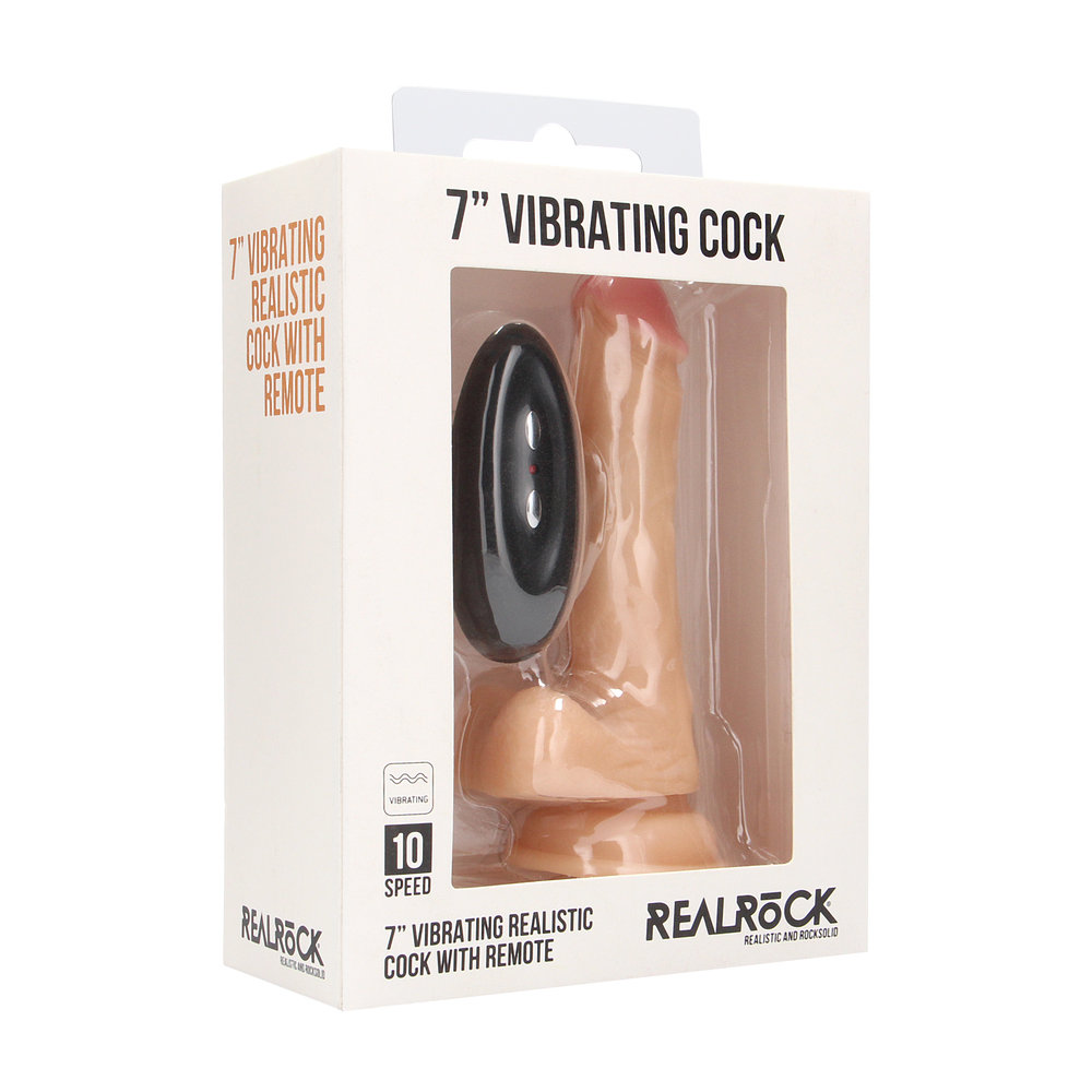 RealRock Remote Controlled Vibrating Realistic Cock 7 Inch