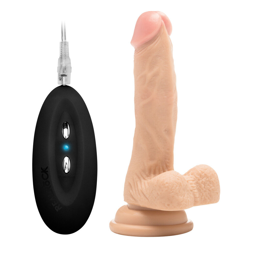 RealRock Remote Controlled Vibrating Realistic Cock 7 Inch