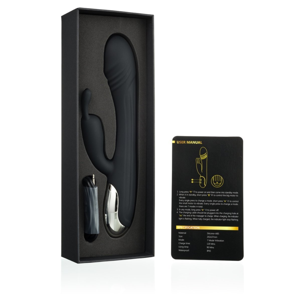 LOLA INTY Toys Peak Dual Stimulation Rabbit Vibrator Black