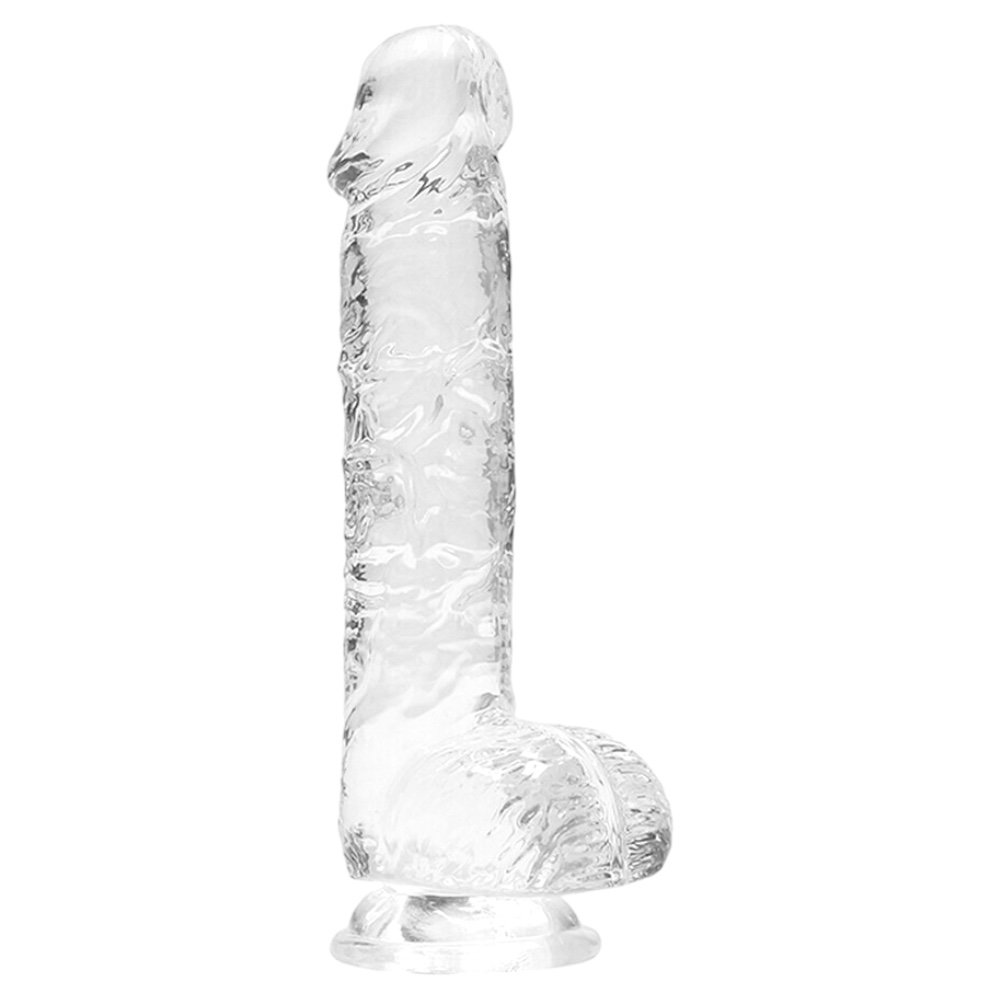 RealRock Crystal Clear Realistic Dildo with Balls Clear 6 Inch