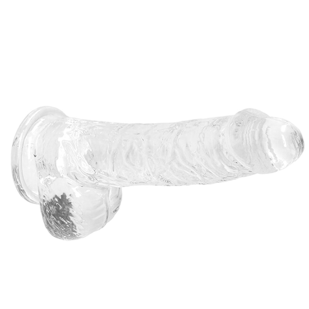 RealRock Crystal Clear Realistic Dildo with Balls Clear 6 Inch