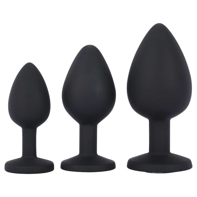 Me You Us Trio Of Jewels Butt Plug Training Set (3 Piece) Black