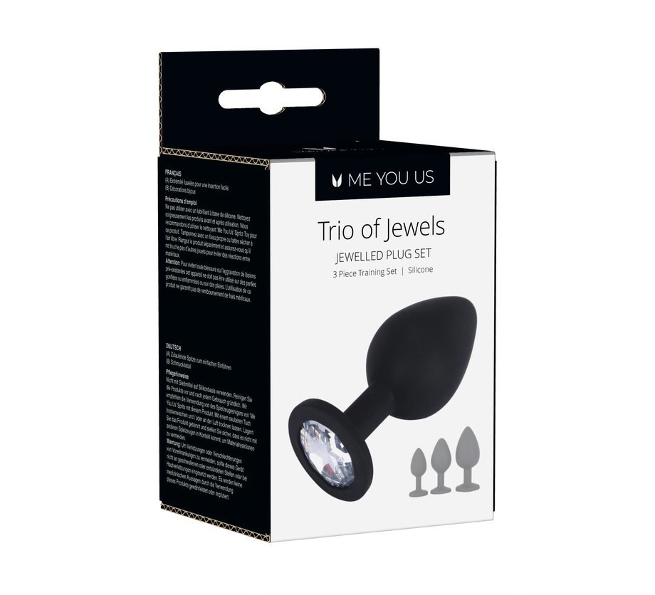 Me You Us Trio Of Jewels Butt Plug Training Set (3 Piece) Black