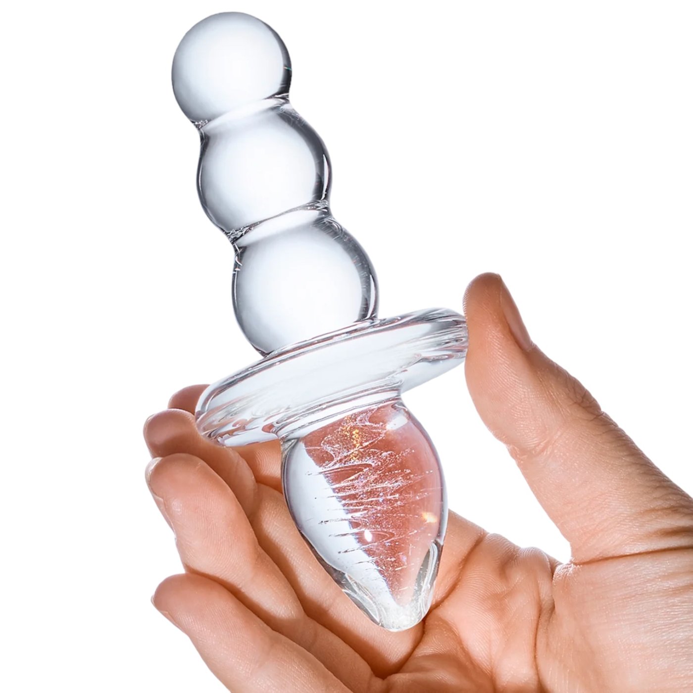 Glas Titus Beaded Dual-Ended Glass Butt Plug 4.5 Inch