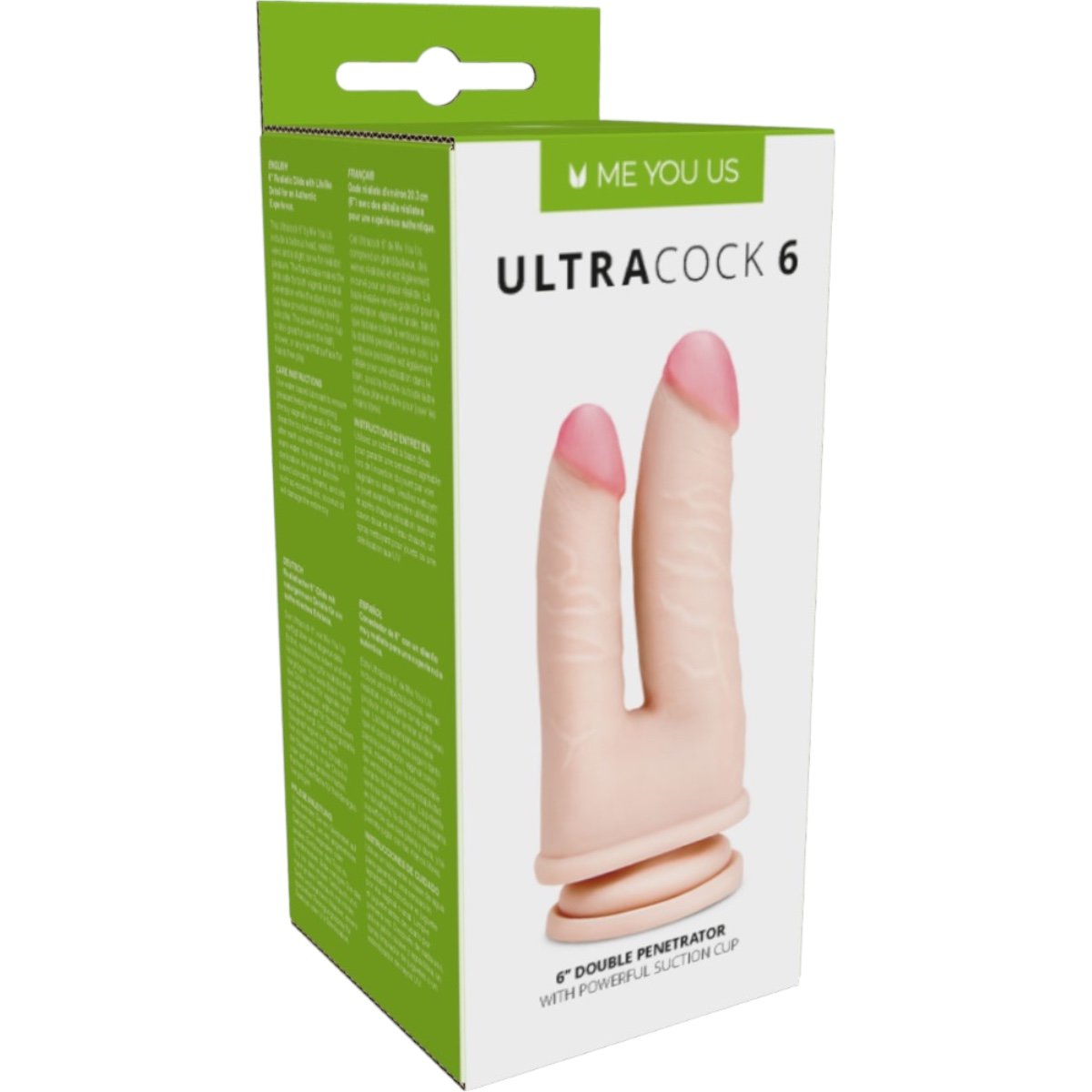 Me You Us Ultra Cock Double Penetrator Suction Cup Dildo 6 Inch
