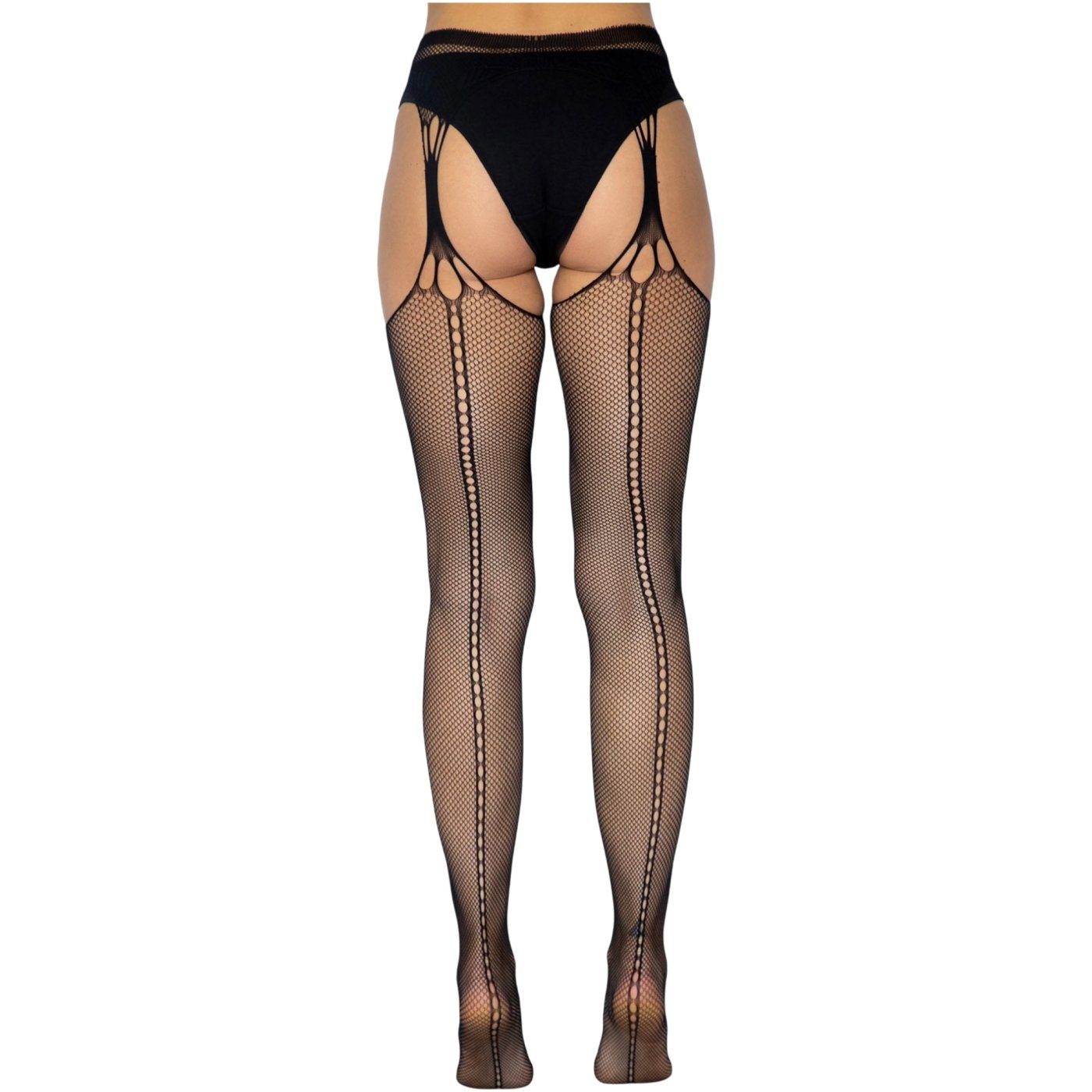 Leg Avenue Scale Net Suspender Tights Black