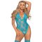 Leg Avenue 2-Piece Floral Lace Teddy and Stockings Turquoise