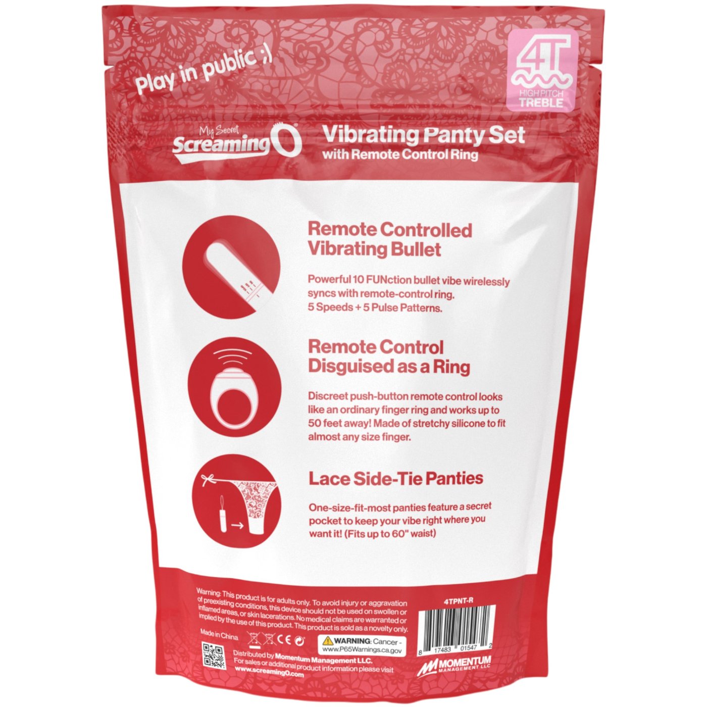 Screaming O My Secret 4T Remote Control Vibrating Panties Set