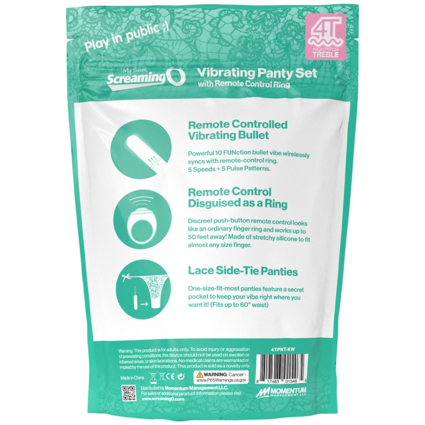 Screaming O My Secret 4T Remote Control Vibrating Panties Set