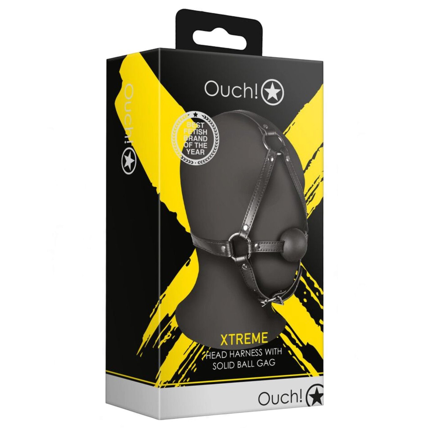 Ouch Xtreme Head Harness with Solid Ball Gag