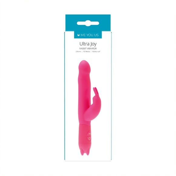 Me You Us Ultra Joy Rabbit Waterproof Dual Vibrator Pink 8 Inch